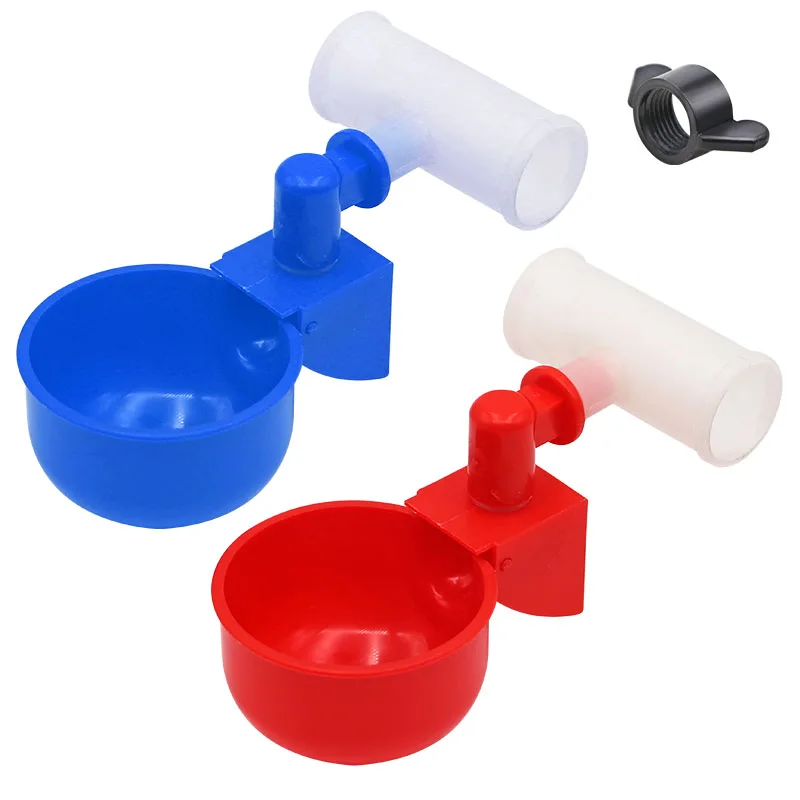 10Pcs Chicken Water Cup Automatic Drinker for Poultry Thread Filling Waterer Poultry Drinking Bowl for Chickens Quail Bird feede