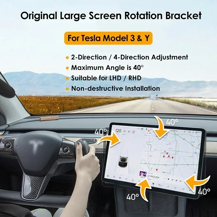 Car Dashboard Screen Rotation Tilt Holder for T esla Model Y 3 Four Direction Screen Rotating Free Adjustable Te sla Accessories