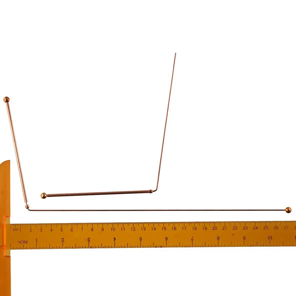 2PCS Pure Copper Metal Detection Rod 99.9%Copper Dowsing Rods Divining Rods for Ghost Hunting Tools Divining Water Treasure