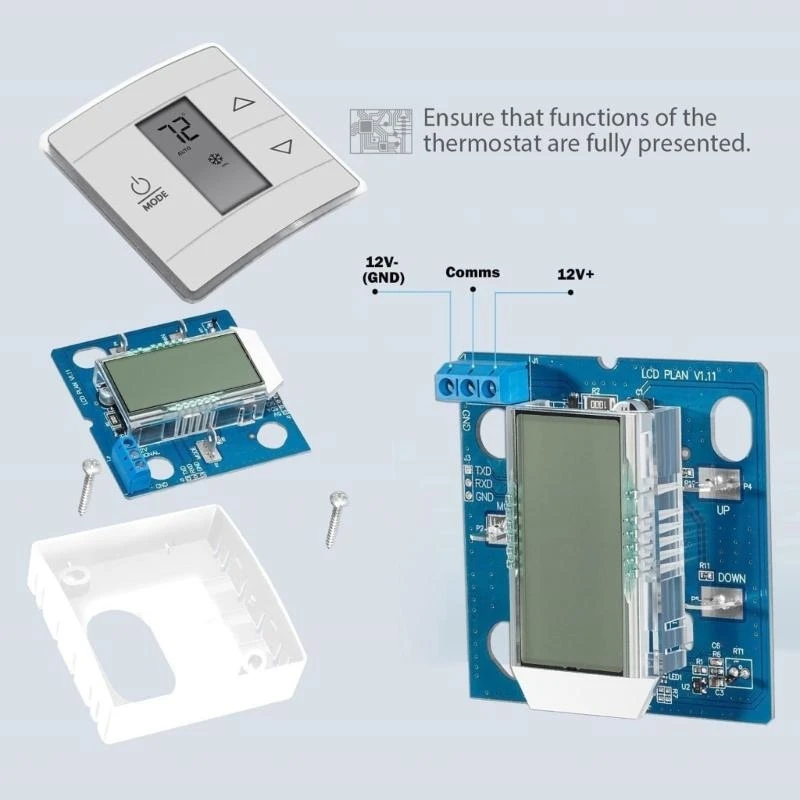 Single Zone Campers Thermostat 3316250.712 Digital Temperature Backlight Display Wall Thermostat