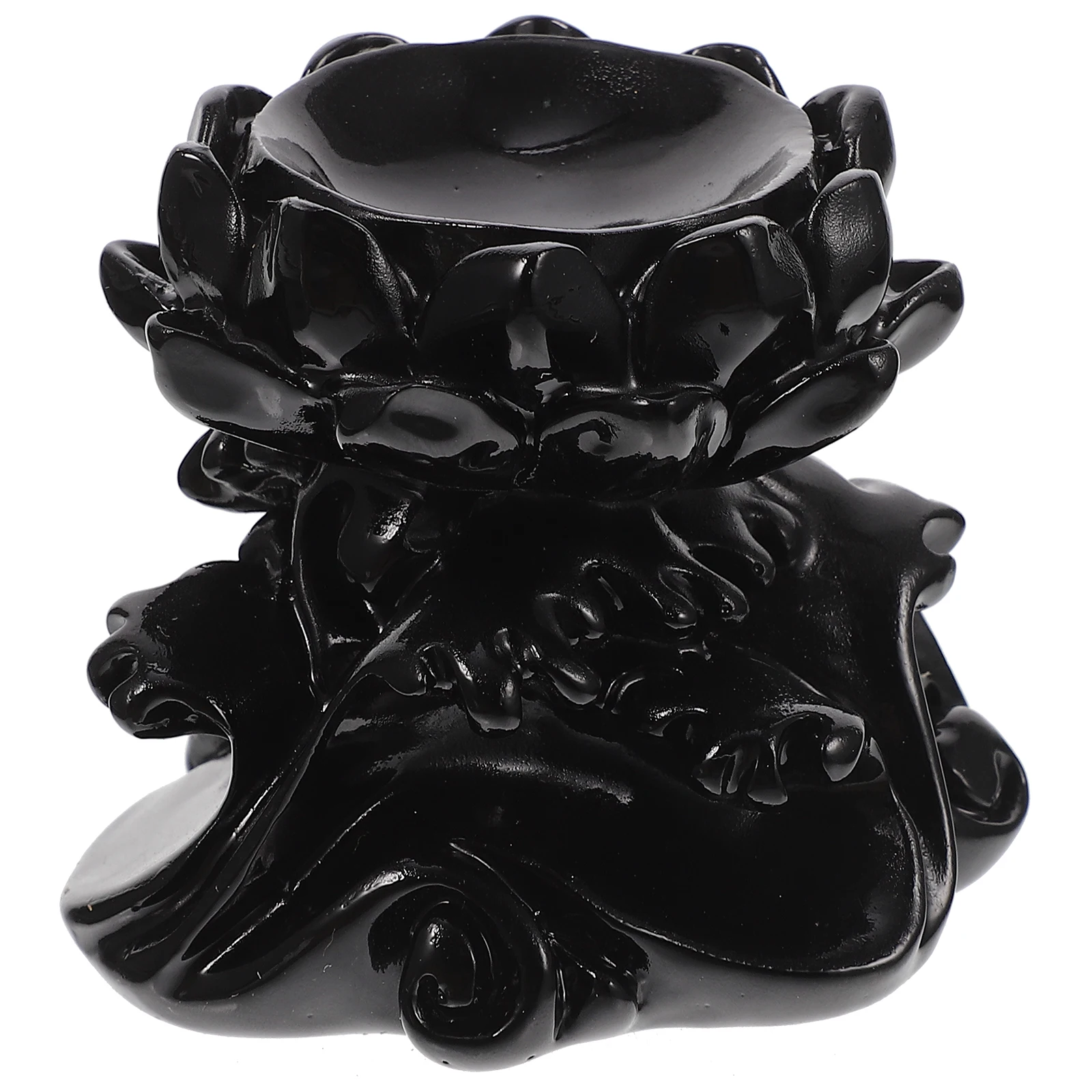 

Resin Base Crystal Sphere Lotus Shaped Display Retro Style Home Decor Artistic Desk Table Bookshelf Cabinet