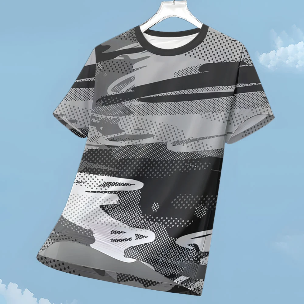 

Quick-Drying Men's Fitness T-Shirt Camouflage Running T-Shirt Badminton Tops Casual Outdoor Short Sleeve Sports Gym T-Shirt