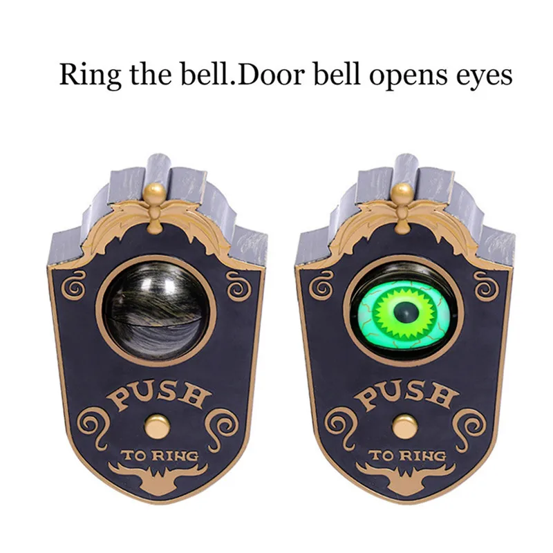 Halloween Decorations One-Eyed Doorbell LED Electric Light-Emitting Glowing Hanging Whole Door Hanging Plastic Doorbell Eyeball