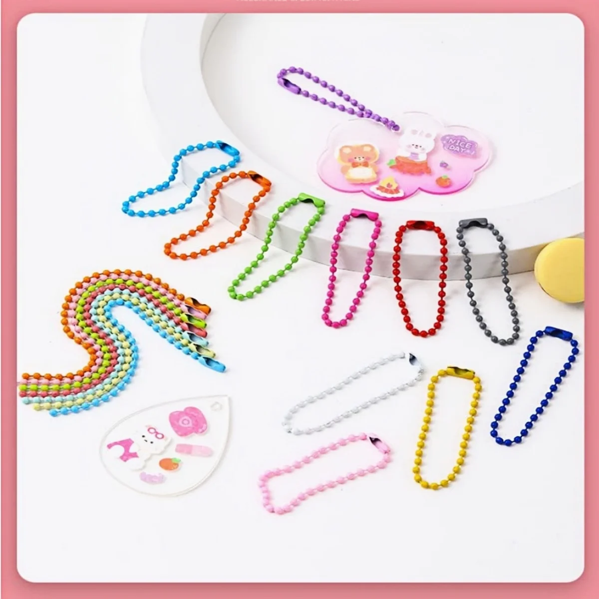 100PCS 12cm Bead Chains Fits Key Chain/Dolls/Label Hand Tag Connector For DIY Bracelet Necklace Jewelry Making Accessoris
