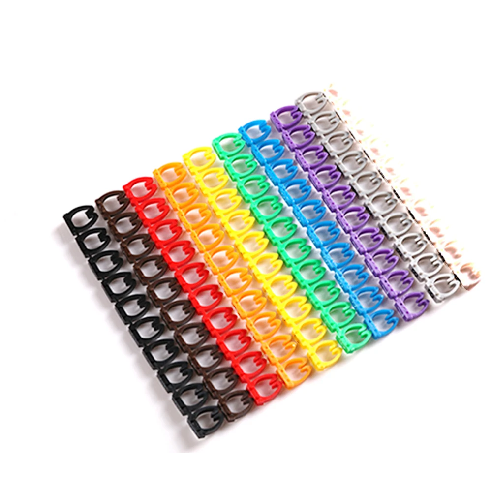 Wire Marker Tag Label Network Cable for Cat5e Cat6 Type Multicolor Number Letter Tidy Marking Stuck Cord Sleeve 2-8mm Organizer