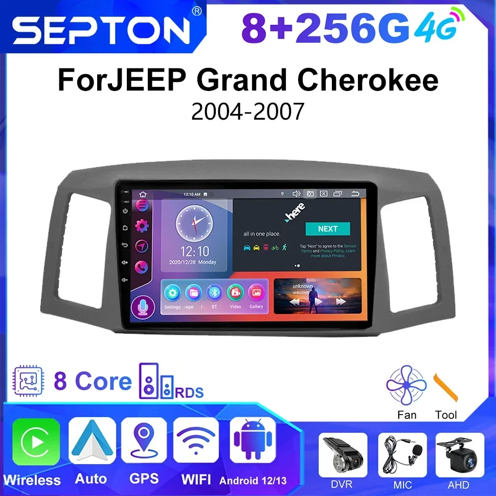 SEPTON Android Car Radio Stereo for JEEP Grand Cherokee 2004-2007 Multimedia 4G WIFI Video Player Carplay Vehicle Audio Systems