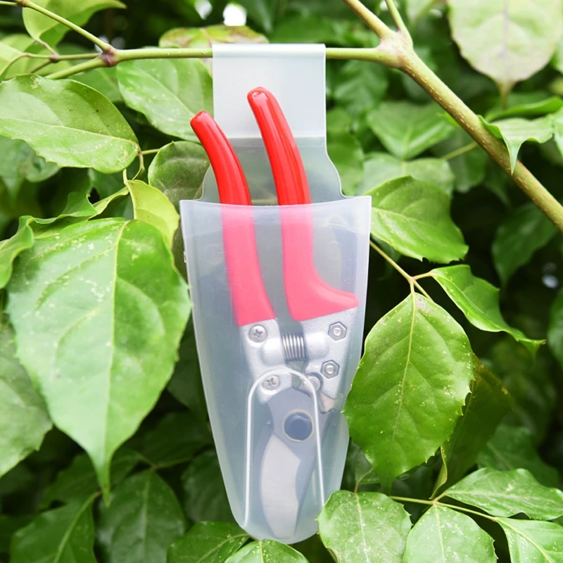 Caja almacenamiento transparente para podar, colgante portátil plástico transparente para jardinería,
