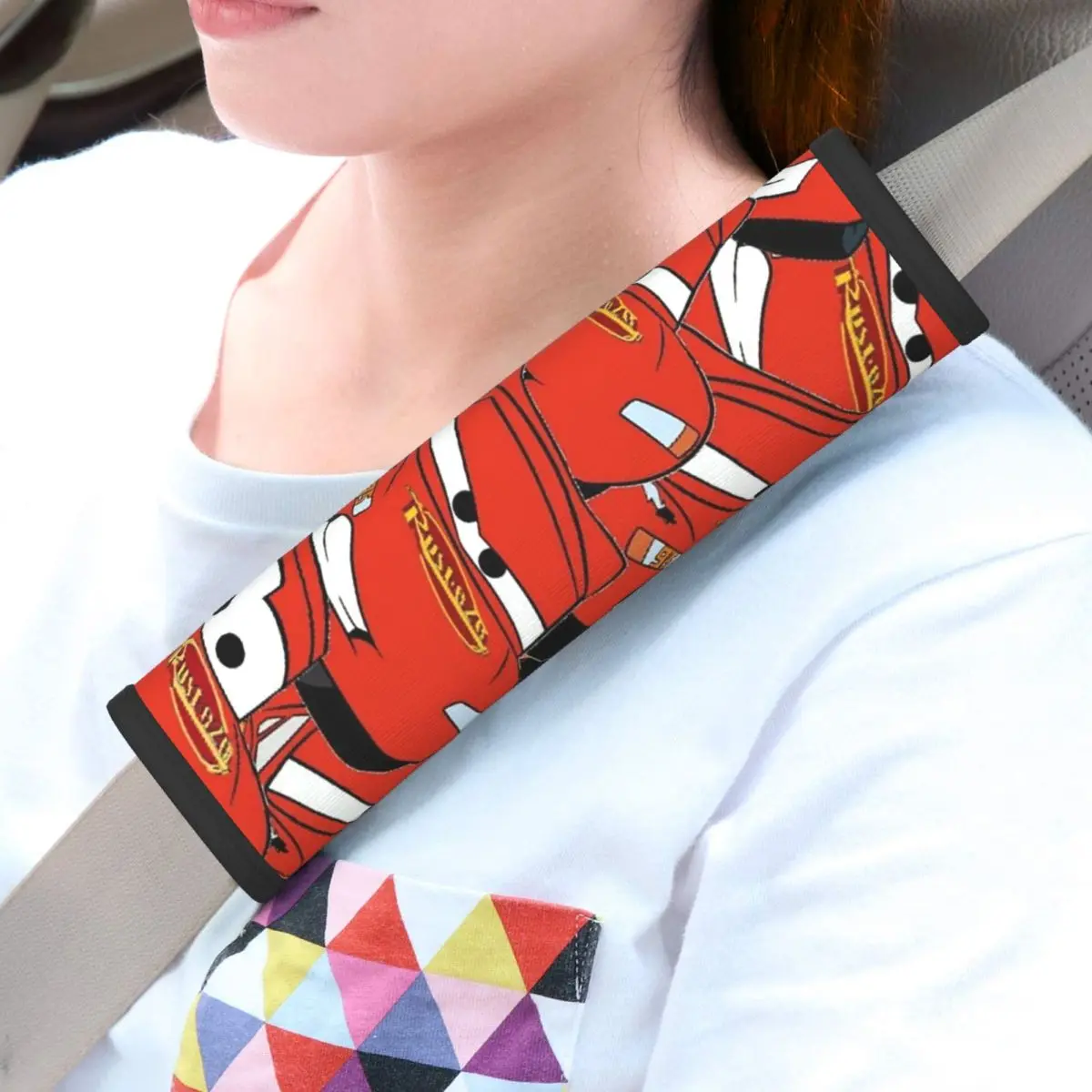

2-Pack Lightning Mcqueen Cars Galaxy Car Seat Belt Pads Cover for A More Comfortable Driving Seatbelt Shoulder Harness Pad