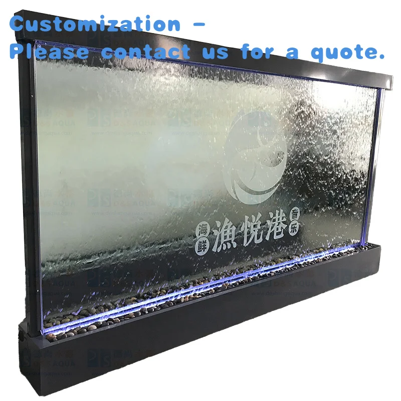 

custom.Contemporary Design Indoor Waterfall Floor Standing Fountain Restaurant & Coffee Shop Glass Wall Features