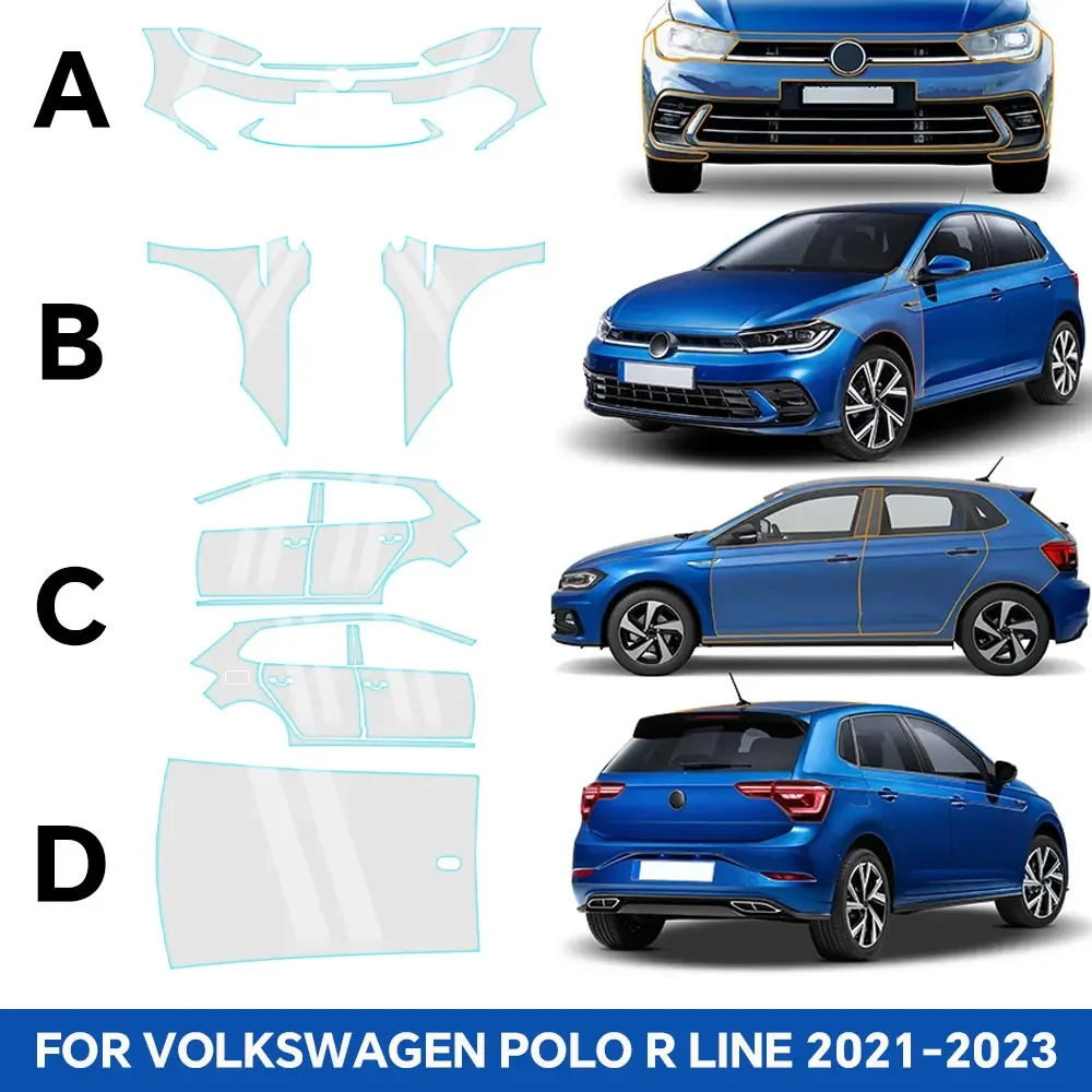 9Mil TPU Paint Protection Film Pre-Cut Invisible Clear Bra Anti-scratch Self-healing PPF Vinyl Wrap for VW ID.4 2021 2022 2023 2