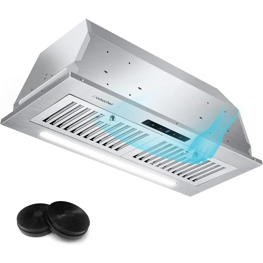 Afzuigkap Invoegen 30 Inch 900 Cfm Met 9 Speed Ventilator, Handige Gebaar Touch Control, Etl Vermeld, 3W Led Lichtstrip