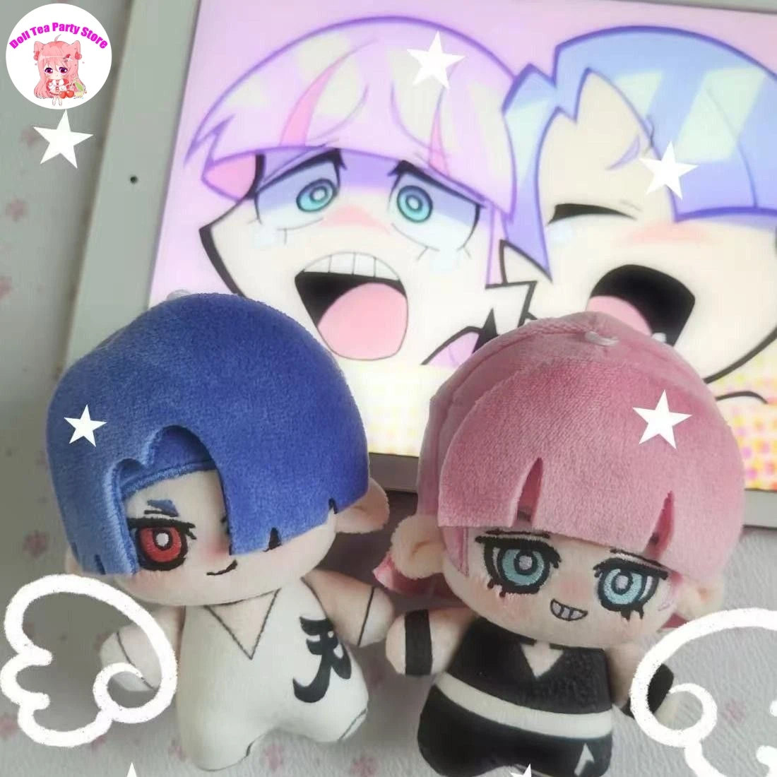 10CM Plush Doll Panty & Stocking with Garterbelt Polyester Polyurethane Pendant Doll Plushies Figures Keychain Mascot Anime Gift