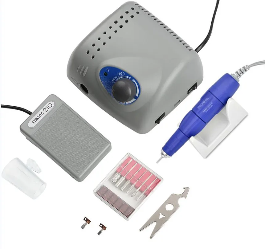 Taladro eléctrico profesional para manicura y pedicura, máquina pulidora de uñas con mango de alta calidad, 210, 65W, 35000RPM, 102L