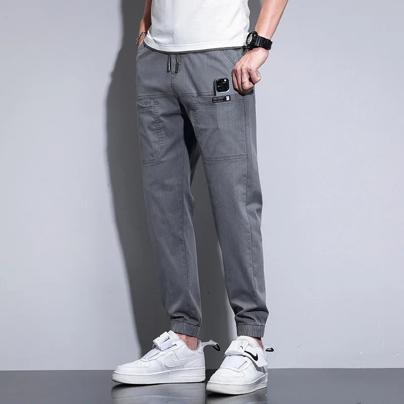 6 Pockets Harem Pants Men Joggers Ankle Length Korea Clothing Summer Black Casual Cargo Pants For Male trousers Jogging 2022