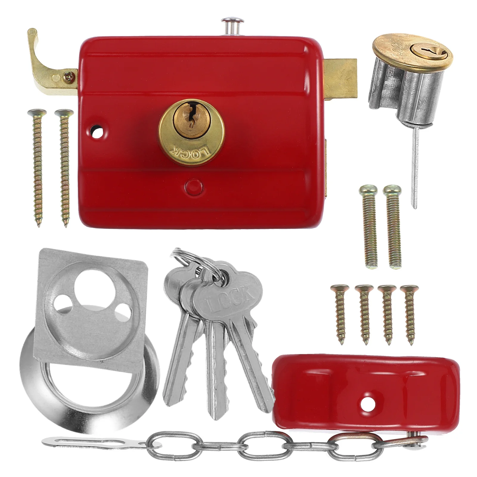 

Wooden Door Lock Double Latch Deadbolt Iron Key Security Bedroom Interior Exterior Anti Theft Hardware Flush Bolt Gate