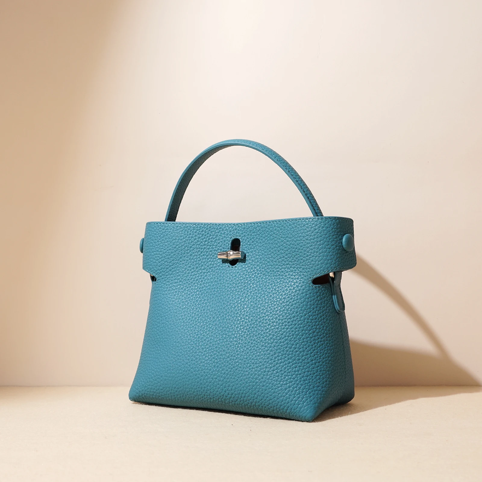 

Women Genuine Leather Shoulder Bag Female Handbag Small Bucket Bag Daybag Mini Crossbody Phone Bag Purse