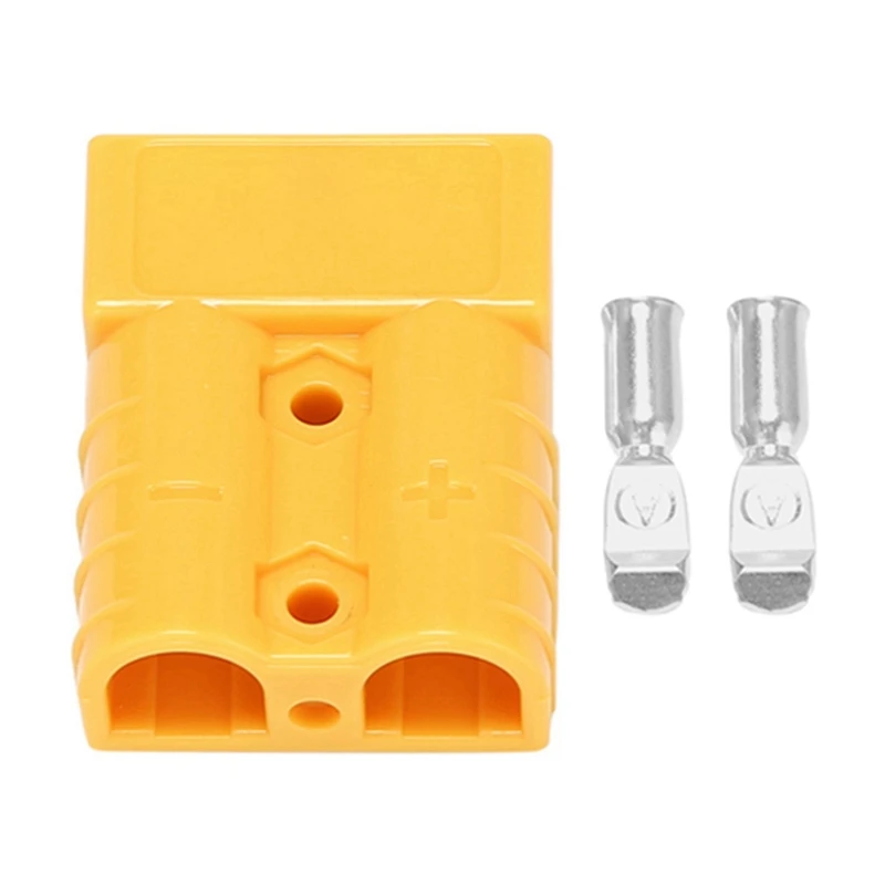 2X For Anderson Style Plug Connectors 50A 600V 6-12AWG AC/DC Power Tool For 6AWG Plated Solid Terminals Plugs Yellow