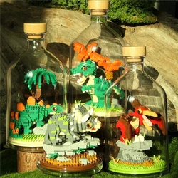 3D Dinosaur Building Blocks Set - Tyrannosaurus-Rex Pterosaur Stegosaurus Triceratops Miniature Construction Bricks Model for Ki