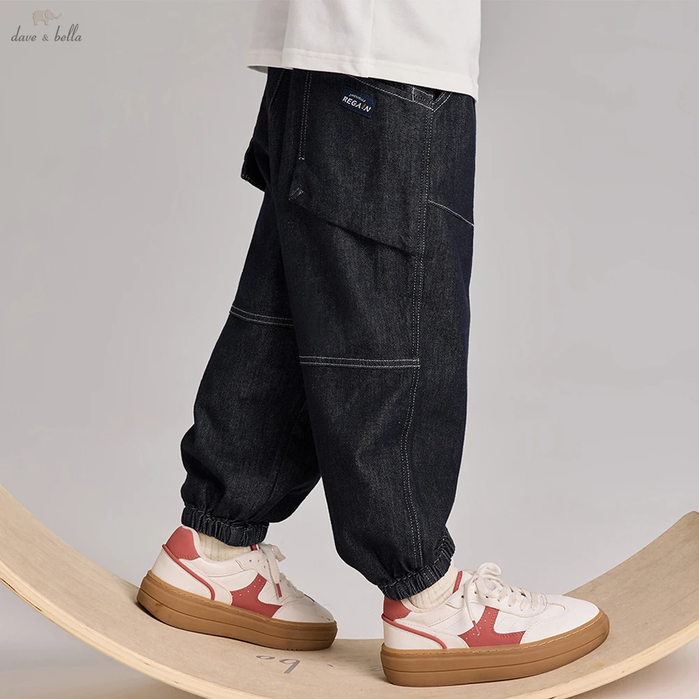 Dave Bella Children's Cargo Jean 5-13 Years Spring Autumn Boys Cowboy Straight Pants Casual Loose Outdoor Trousers DK1260276