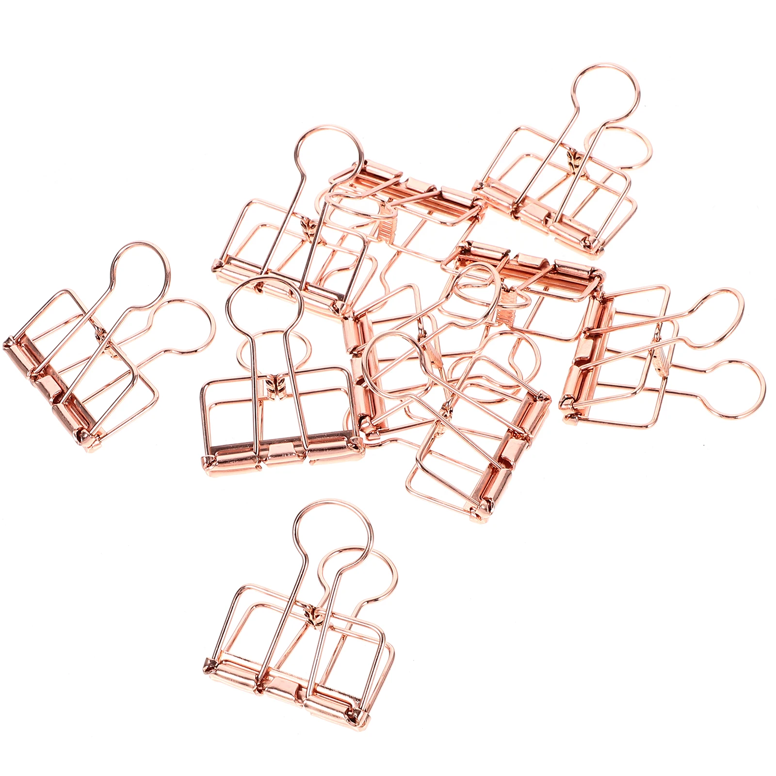 

10pcs Binder Metal Document Office Binder Clips Office Supplies Hollow Medium Color Paper Files