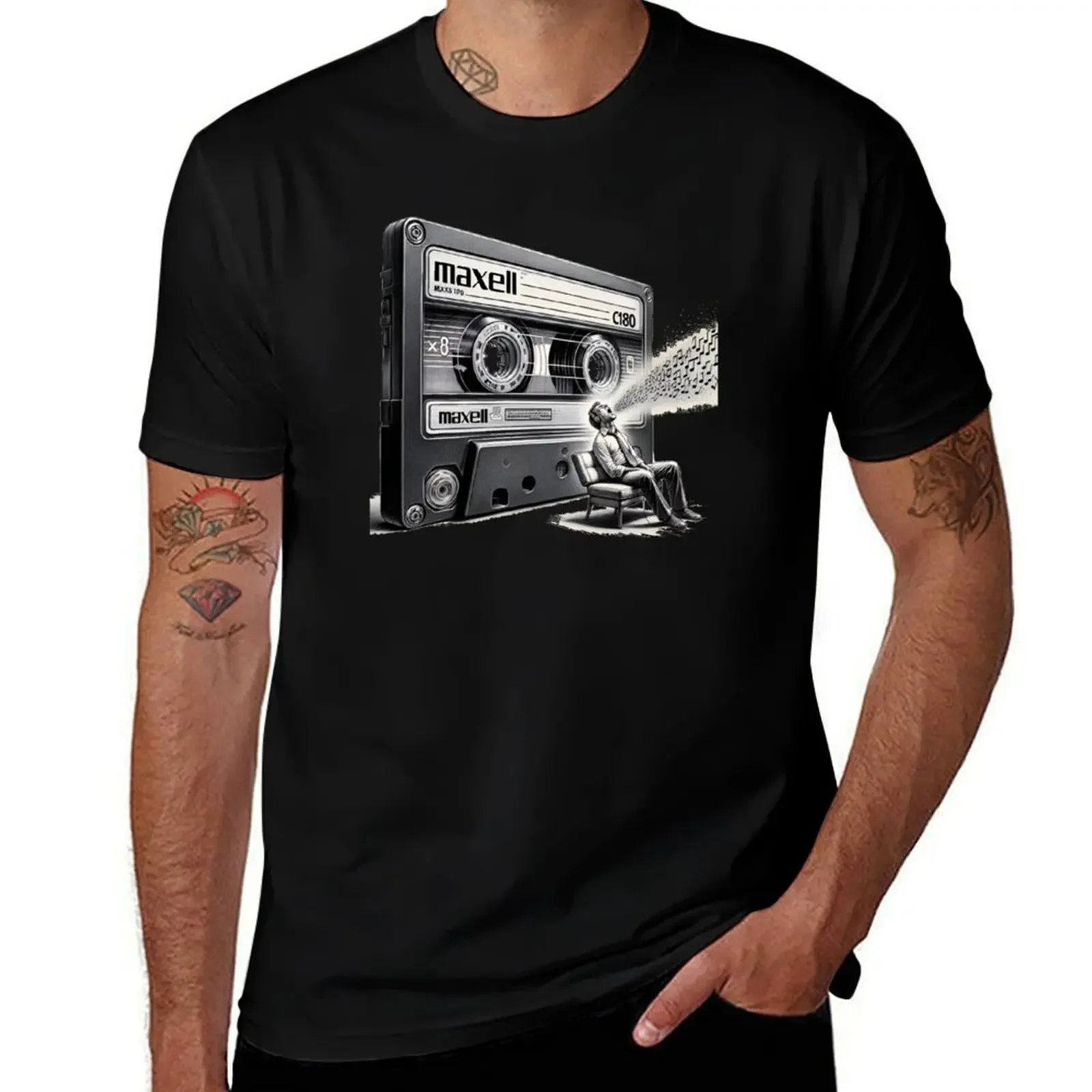 retro cassette tape T-Shirt customs design your own croswit shirt man customizeds men graphic t shirts