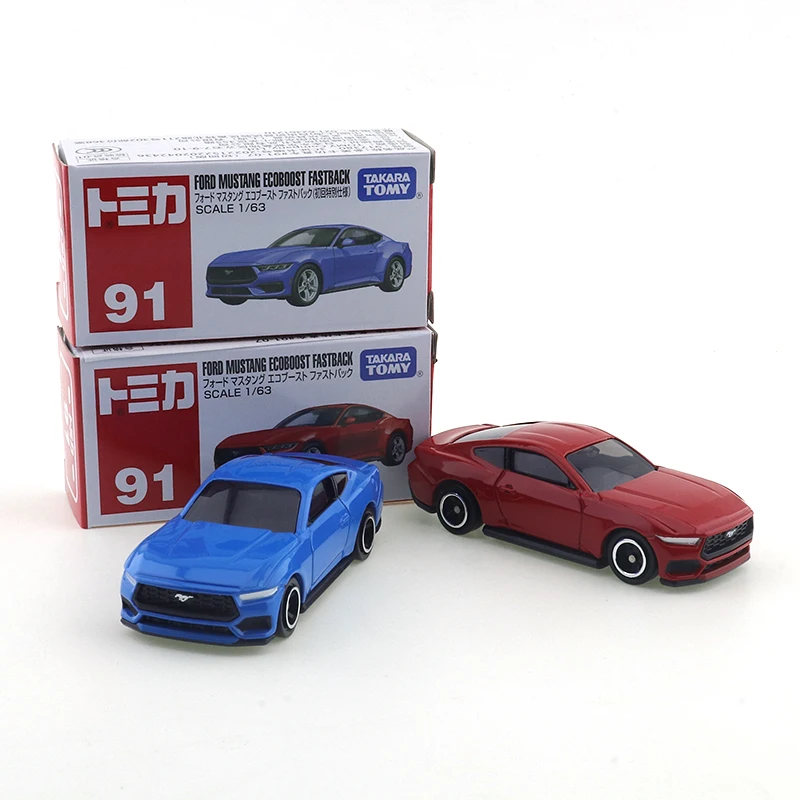 Takara Tomy Tomica No.91 Ford Mustang Ecoboost Fastback Car Alloy Toys Motor Vehicle Diecast Metal Model for Children