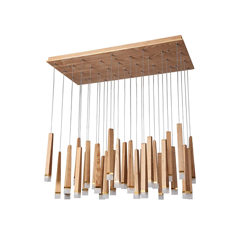 Nordic Natural Handmade Wood 1212 Pendant Light Home Applicant LED Dimmable Lamp For Warm Up Your House Dining Room Living Room