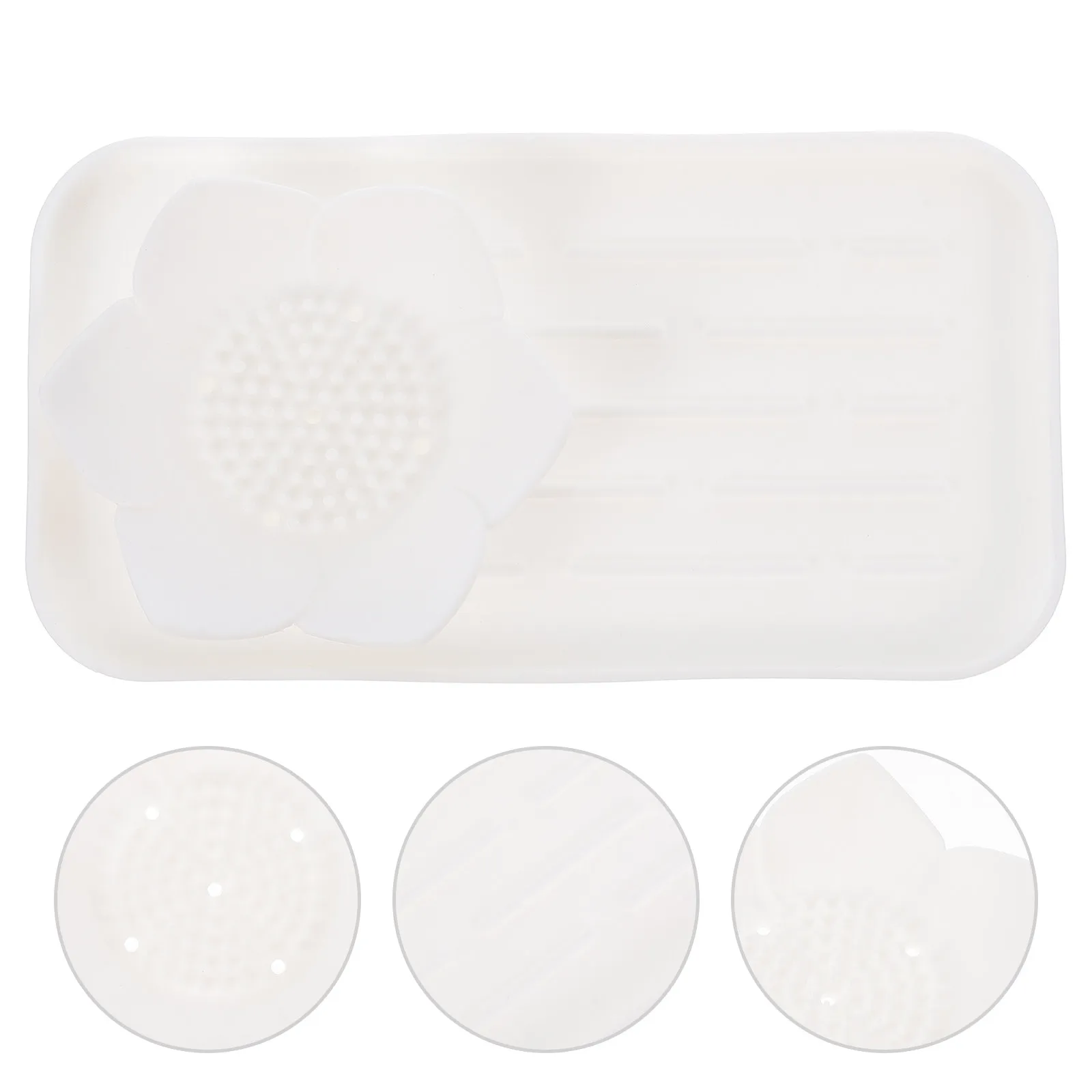 

1Set Eco Friendly Silicone Soap Tray with Air Flow Holes Fast Drying Portable Soap Holder for Bathroom Shower Travel Daily Use