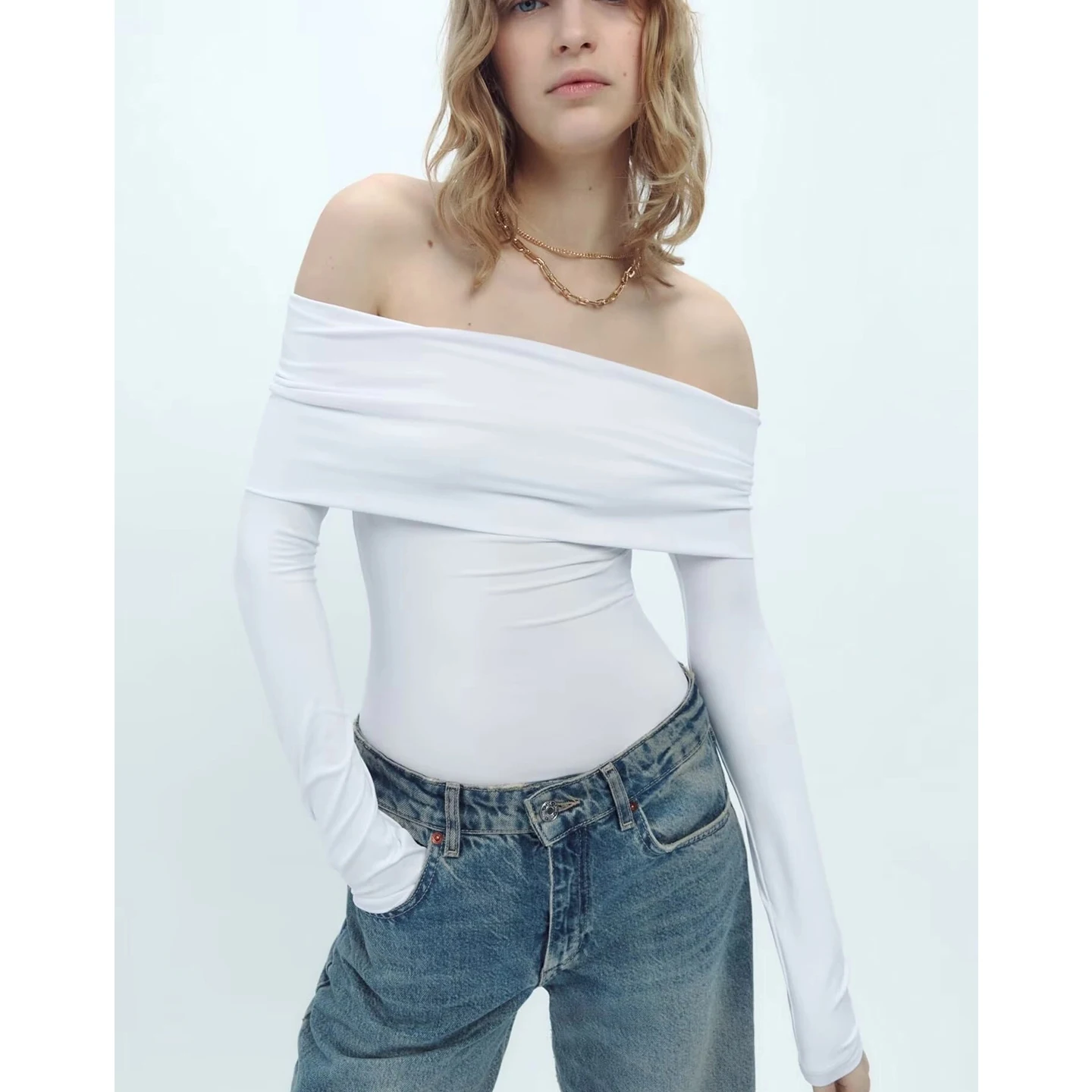 الخريف المرأة عادية نايلون قطعة واحدة طويلة Sve الانحناء oulder عالية الخصر مستقيم الساق تخفيف Sle بذلة ألياف البوليستر