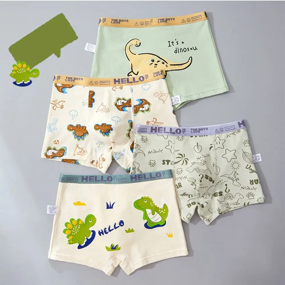 Comfortable Panties Cartoon Dinosaur Boxer Cotton Cartoon Kids Underwear Briefs Mid-waist Boy Underpants Boy