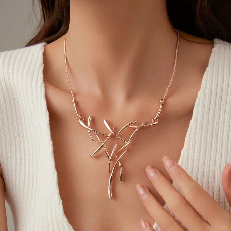 1 Piece of Fashionable Irregular Bohemian Personality Large Net Pendant Necklace