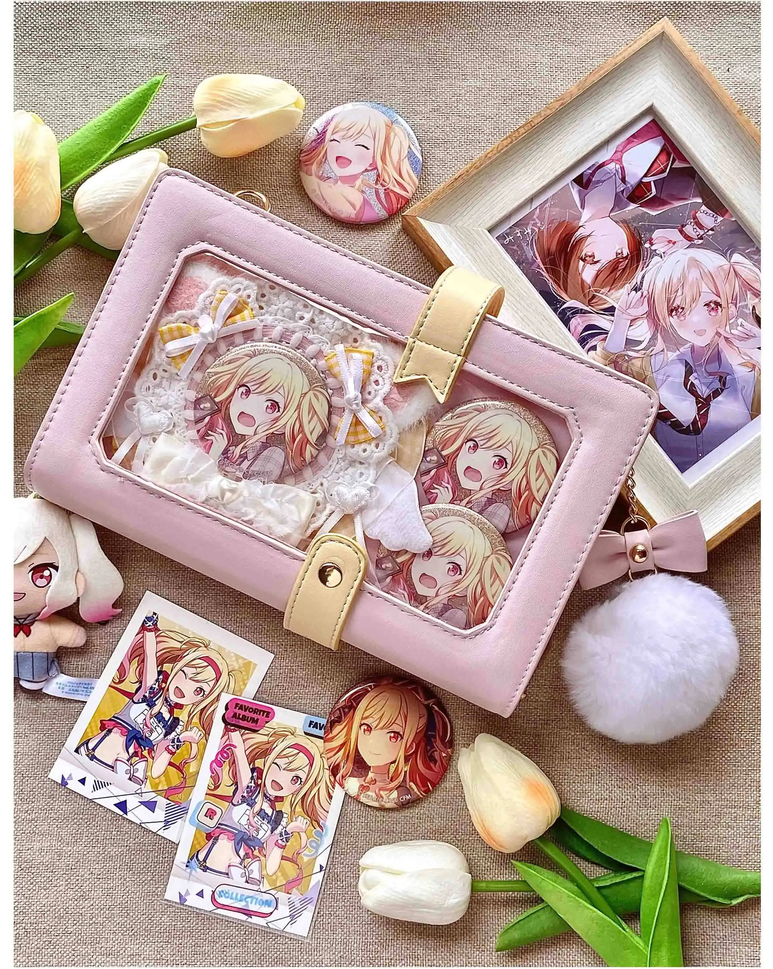 Cute Bow Diary Pain Card Bags Wallet Two-dimensional Comic Show Small Food Single Shoulder Oblique Span Lta Bag Animation Bag