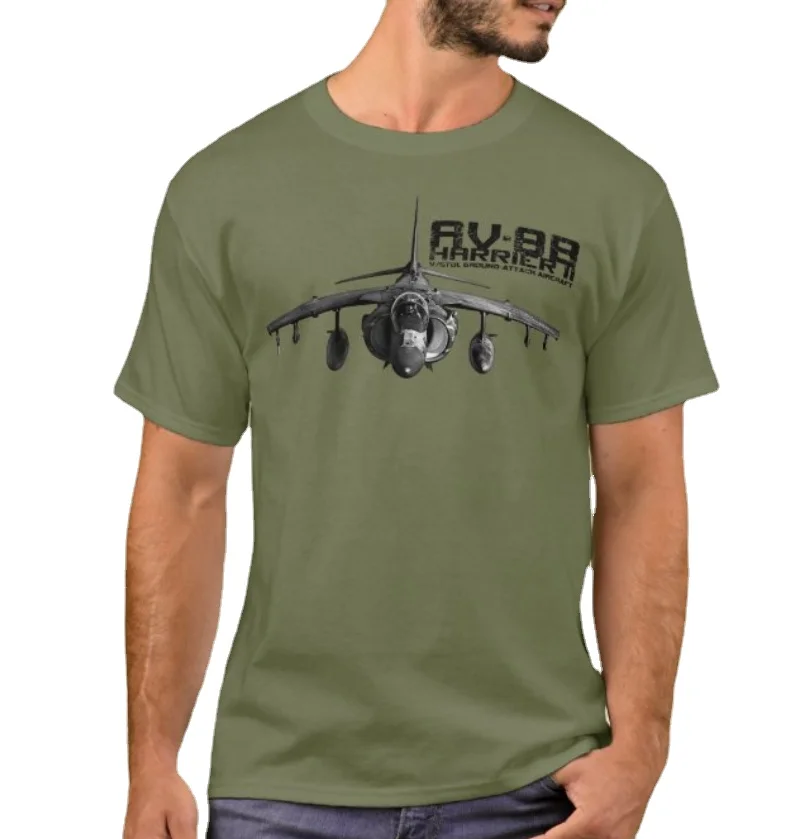 AV-8B Harrier II Ground-attack Aircraft T-Shirt. Summer Cotton Short Sleeve O-Neck Mens T Shirt New S-3XL