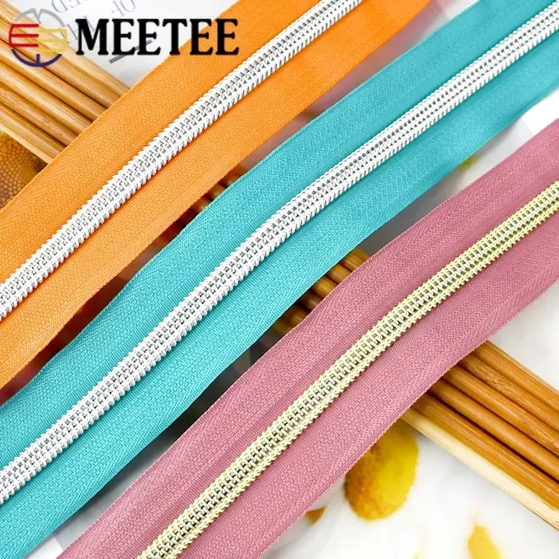 5/10/20M 5# Colorful Nylon Zippers Tapes Bag Pocket Roll Plastic Zipper For Sewing Zips Repair Kit DIY Garment Accessorie