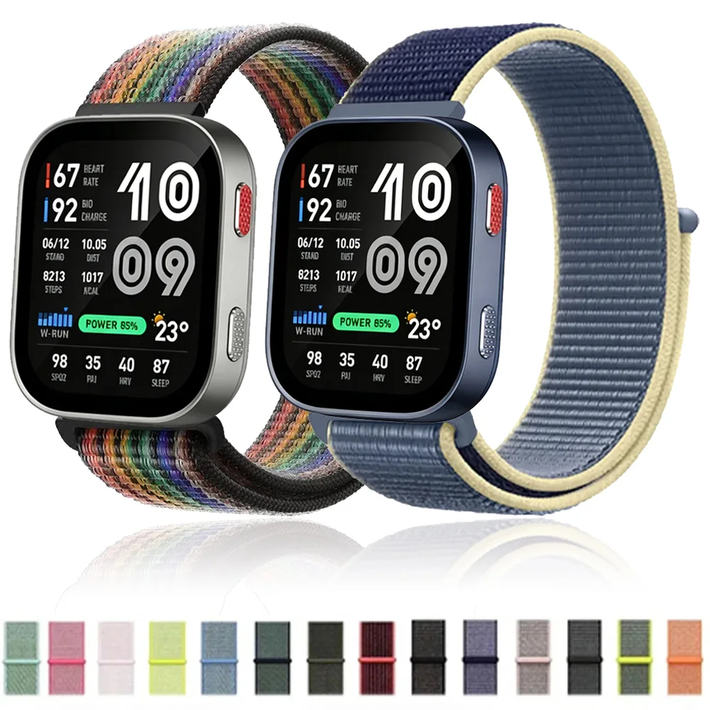 20mm 22mm Nylon Loop Strap For Amazfit Bip Max-6-5 Band Wristband For Amazfit Balance 3 2 1/Active Max/Helio/Active 3 2 2 Square