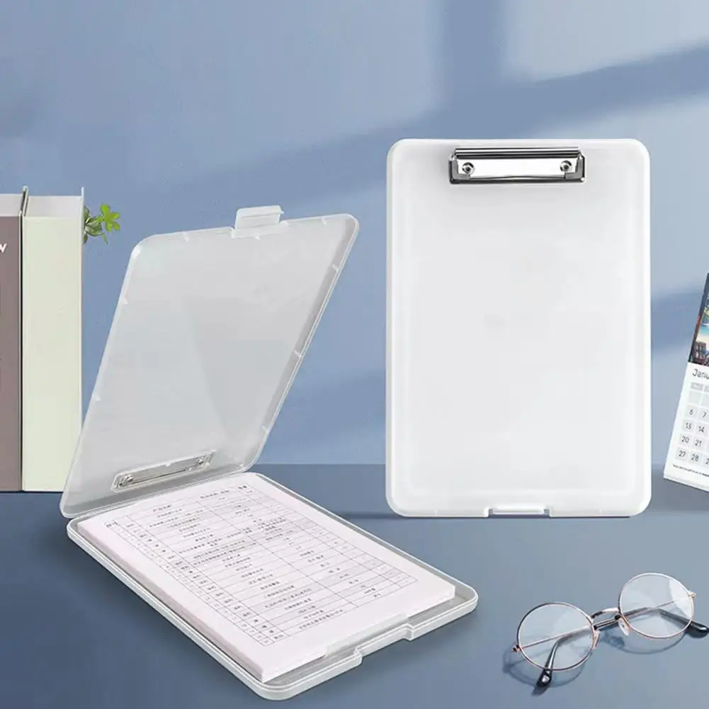 책상 정리정돈 파일 폴더 방수 A4 문서 정리함, 학교 사무실용 스티커 포함, 클립이 있는 플랫 파일 폴더, 2 in 1