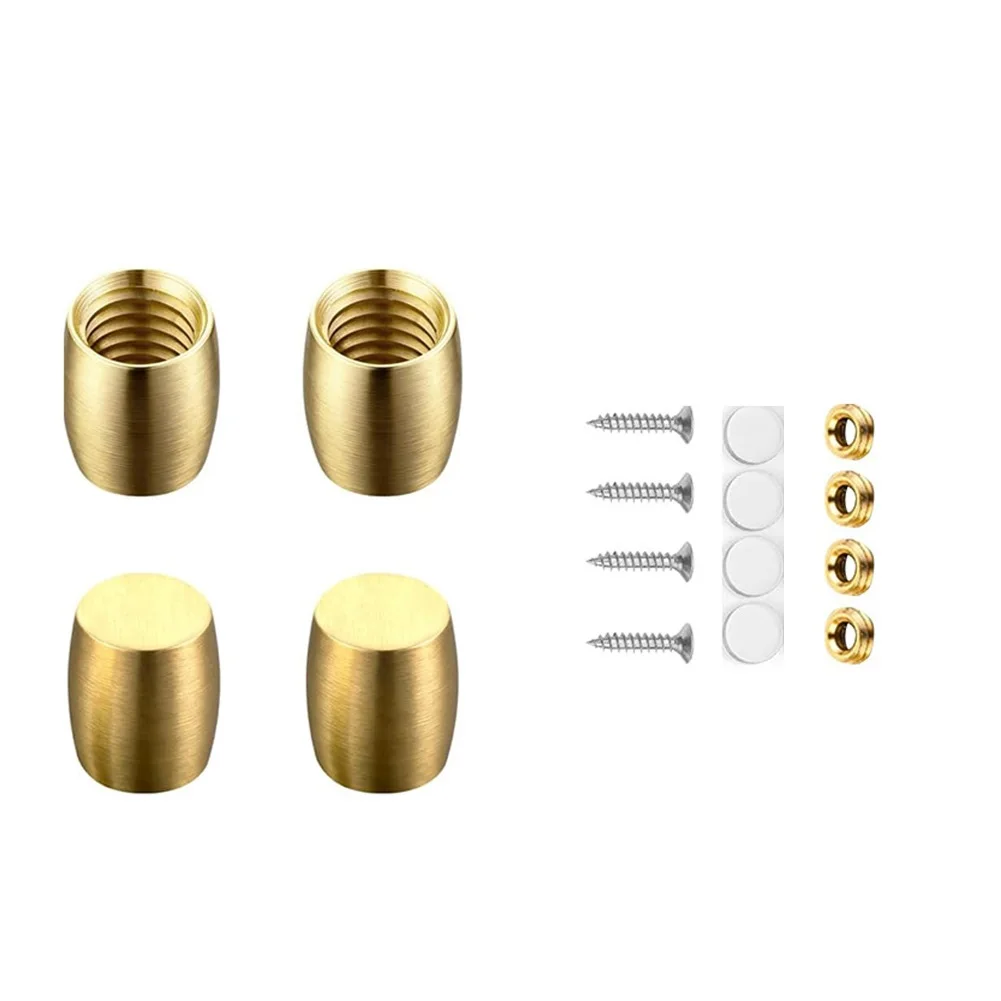 Gold Brass Cutting Board Feet 15mm With Screws Anti Slip Pads For Chopping Board Jewelry Box Display Tray Riser Home Hardware