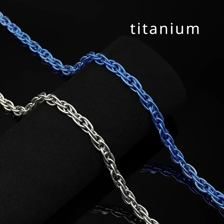 

New Pure titanium necklace twisted chain fashionable single chain 7mm anti allergic retro neck chain domineering and versatile