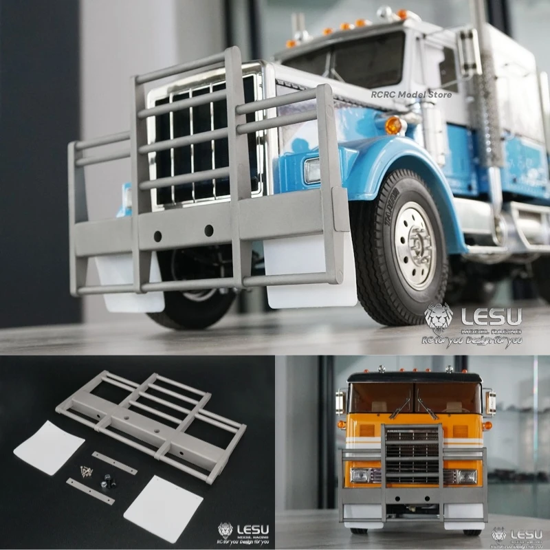 LESU RC 1/14 King Hauler Globe Liner Bull Bar Front Bumper Grille Guard For Tamiya 1/14 Tractor Truck Parts Accessories GW-K013