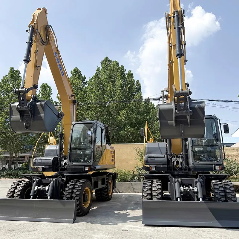 CNMC High Power Backhoe Excavator 6 Ton Wheeled Excavator Digger Yanmar Engine CE EPA Certified Mine Construction Site Use