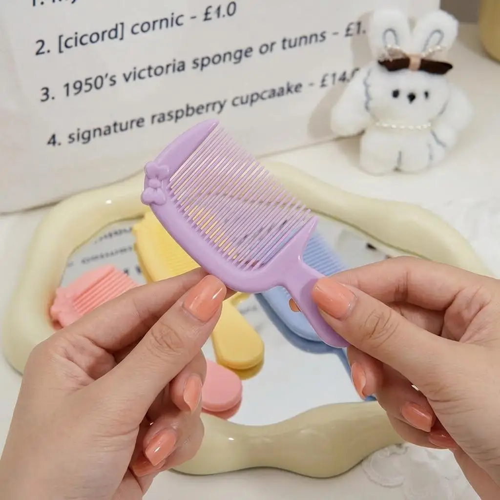 Matte Colorful Hair Brush Cute Bow Knot Detangling Comb Compact Smooth Hairbrush Minimalist Styling Handled Beauty Shaver
