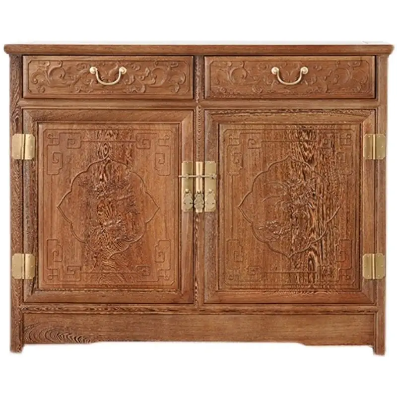 chicken wing wood sideboard, tea water cabinet, minimalist bowl cabinet, storage cabinet, Chinese style tea table,