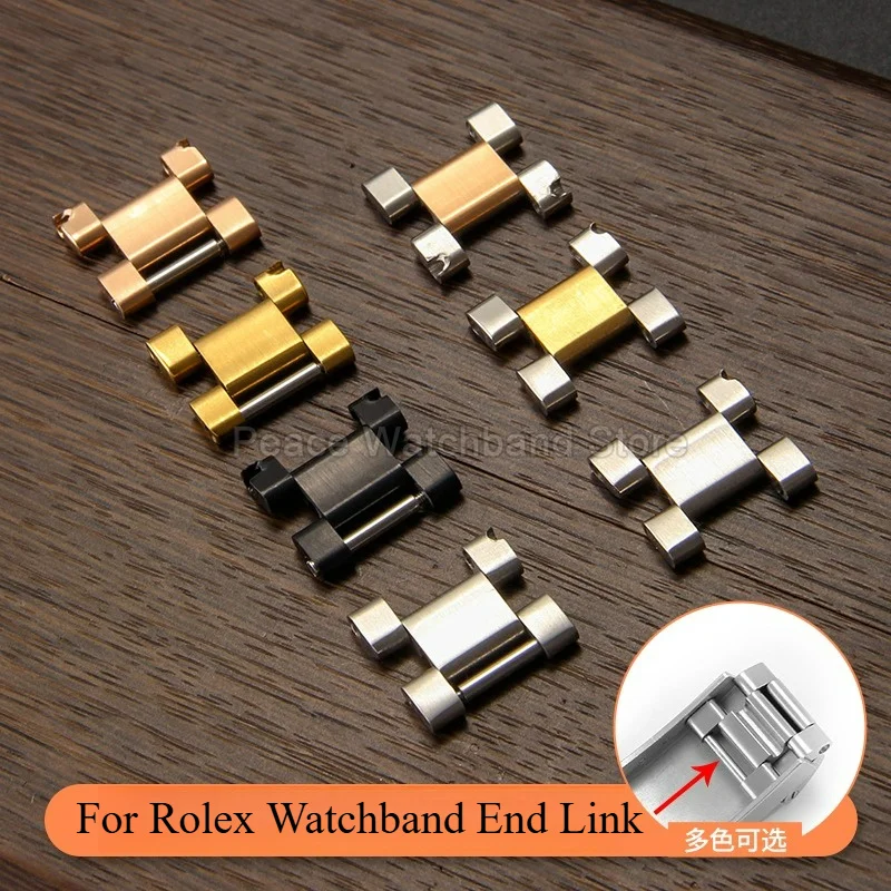 9x16mm End Link Crafted From 904l Solid One Piece Forged Metal Watch Bracelet for Rolex Cosmograph Daytona GMT Master Datejust