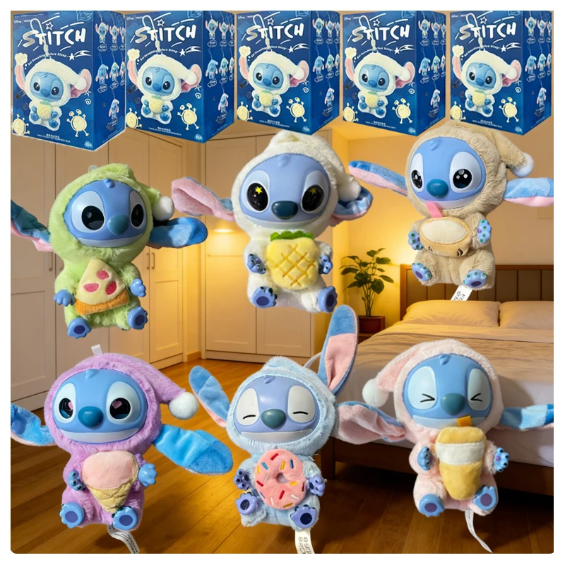 

РАСПРОДАЖА Disney Stitch Eat Something Before Sleep серии виниловая плюшевая игрушка-сюрприз модель слепая коробка коллекция брелок одна коробка