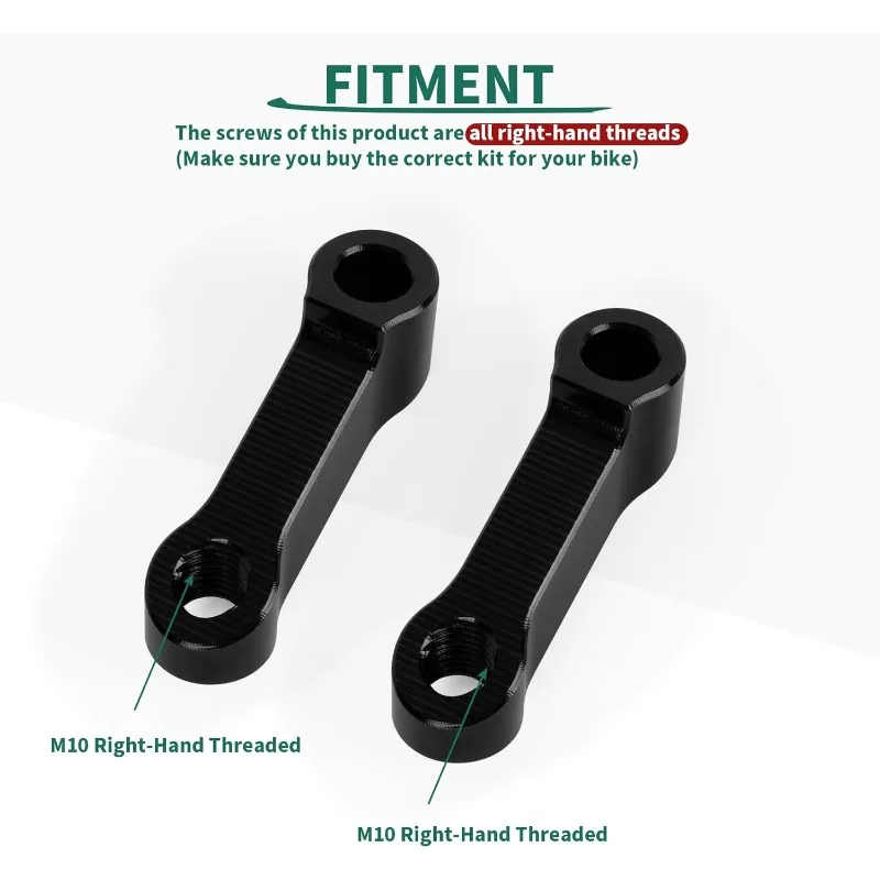 Motorcycle Mirror M10 Extenders Right Hand Threads Motorcycle Rear View Mirror Mount Risers Extenders for 10mm or 8mm Apertures 6