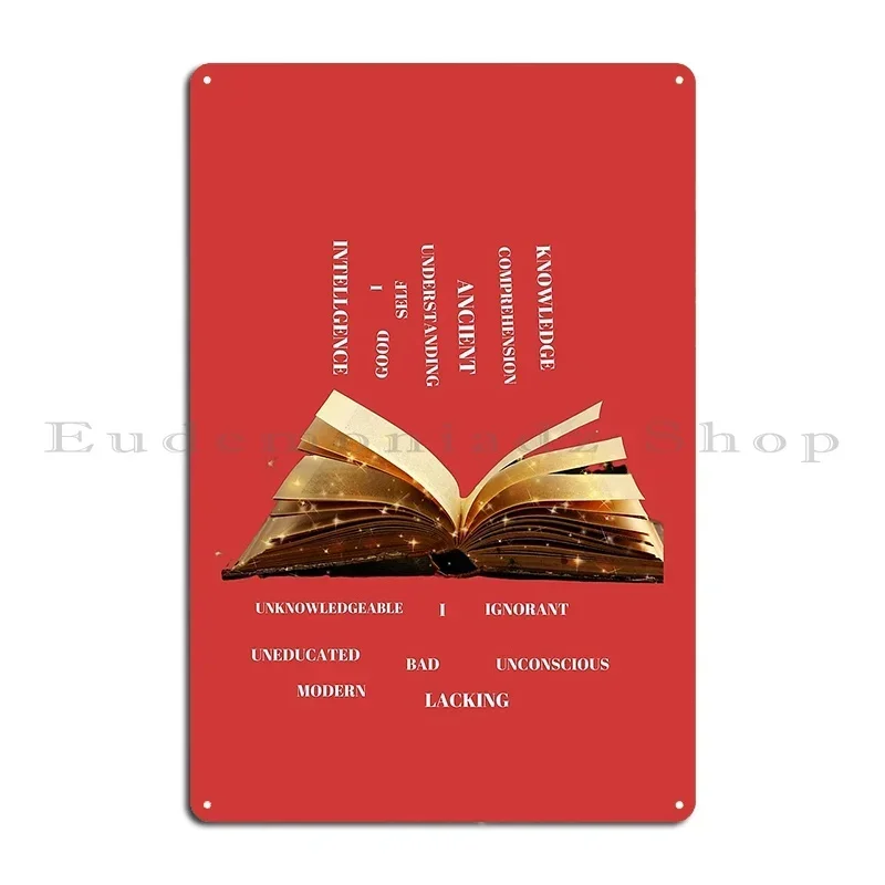 The Book Of Knowledge Is Awesome Understanding Knowledge Comprehend Metal Plaque Poster Customize Club Club Bar Tin Sign Poster