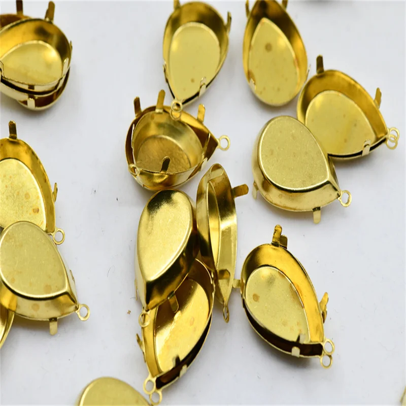 strong brass casing Brass Empty Setting with pendant   for stones Jewellery making normal  Claw   teardrop