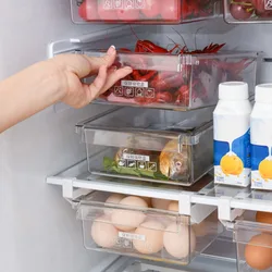 Fridge Organizer Storage Rack Fridge Freezer Shelf Pull-out Refrigerator Storage Box Food Preservation Partition Container