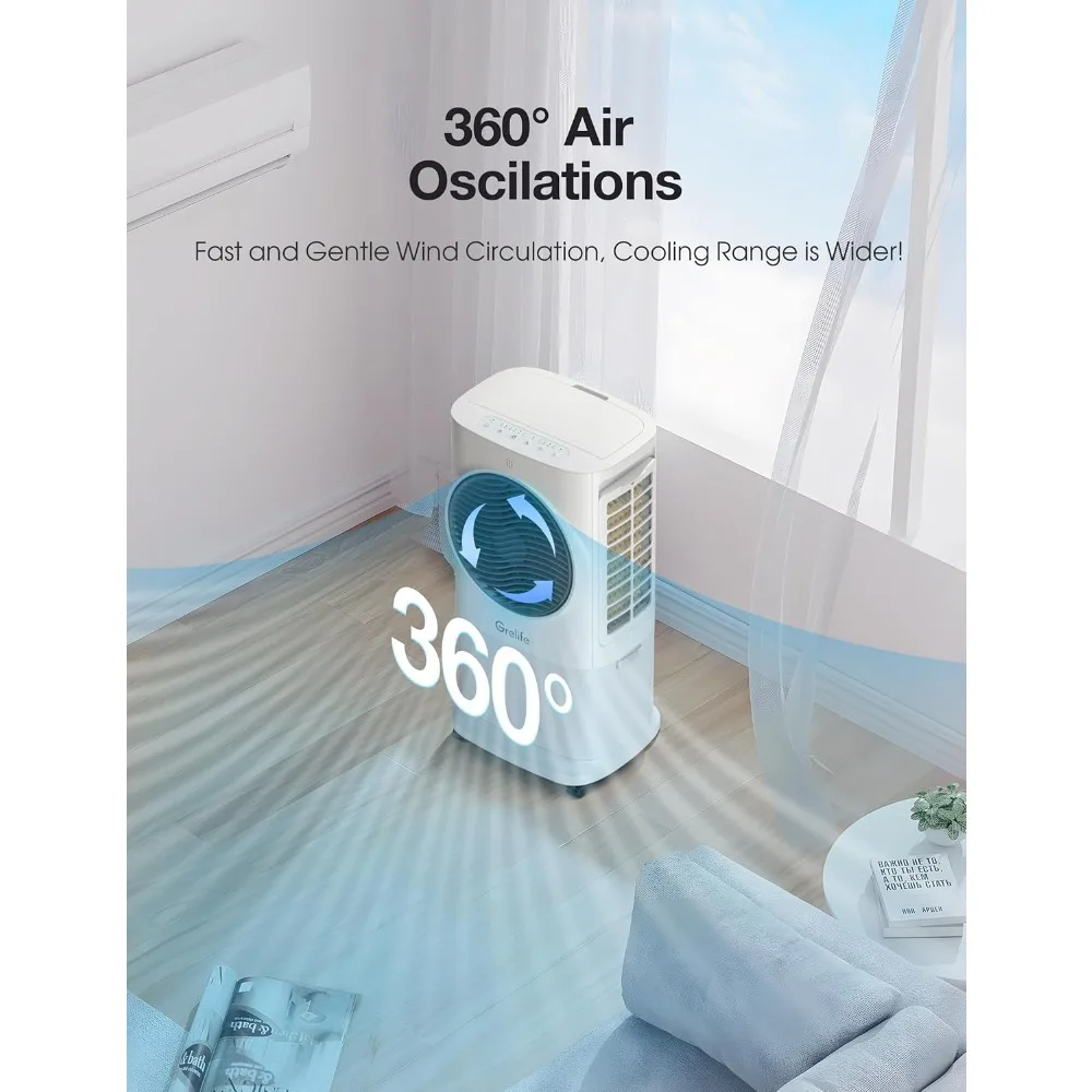 

Portable Evaporative Air Cooler, 3-IN-1 Air Cooler Cooling Fan with Remote Control, 8H Timer, 4 Ice Packs