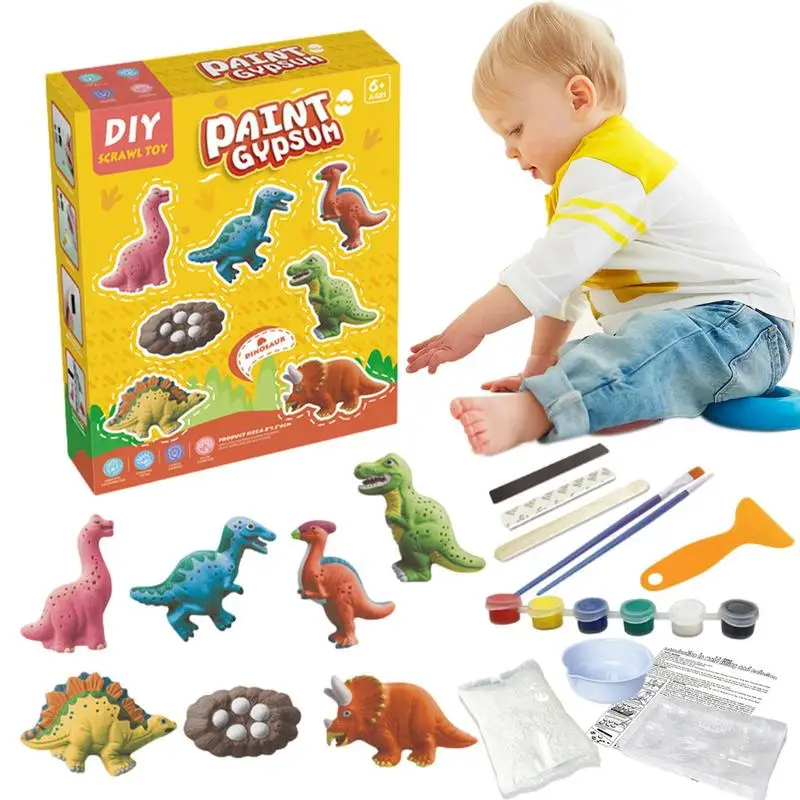 DIY Gypsum Painting Kit Creative Scrawl Toy Dinosaur Cupcake Universe Christmas Styles Plaster Painting Set Kids Gift